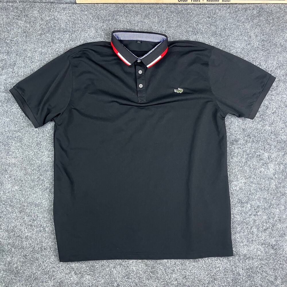 Cartelo Polo Shirt Mens 2XL Black Red White Collar Cotton Blend Short Sleeve